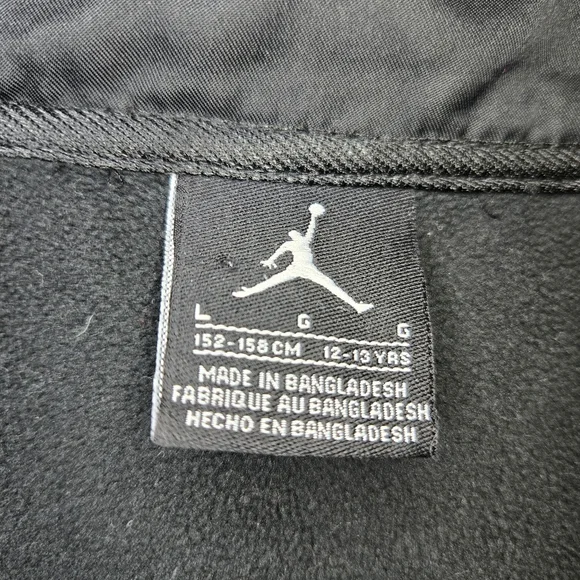 Air Jordan Big Boy Youth Fleece Lined Zip Up Jacket Black Size Large 12-13yrs - Picture 8 of 15